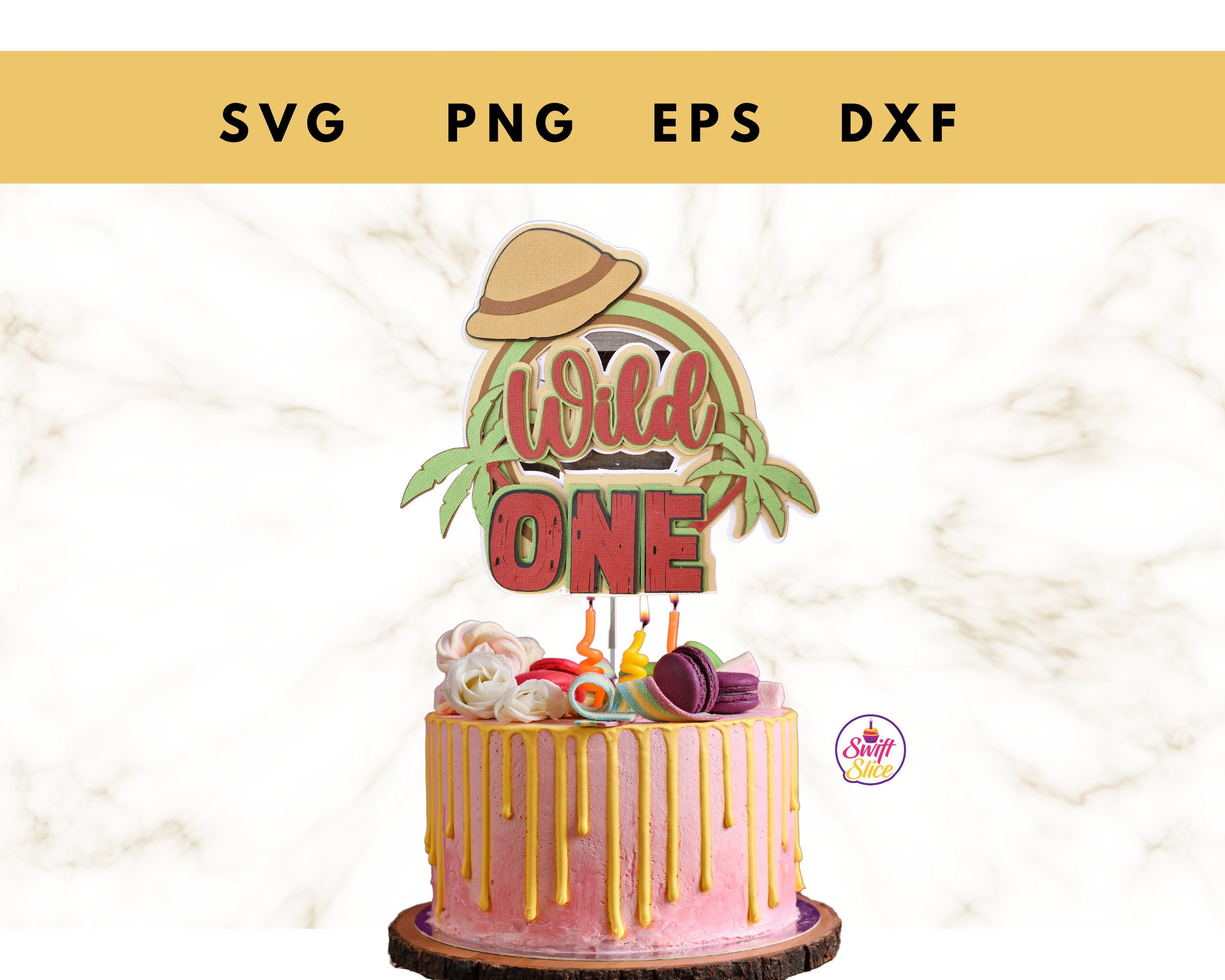 First Birthday Svg | Wild One Cake Topper | Laser Cut Cake Topper File ...