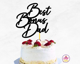 Miglior bonus papà torta topper SVG / regalo per papà / patrigno / papà Svg / Cut File Cricut / padre Svg / festa del papà Svg / modello Cake topper