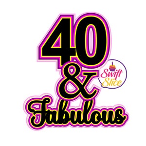 40 & fantastische taart topper gelaagde SVG verjaardag Svg | Bestand | Taartversieringen | 40 fantastische Svg | Verjaardagstaarttopper| Taarttopper Svg