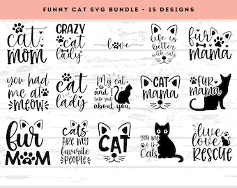 Funny Cat Svg | Crazy Cat Lady Svg | Cat Silhouette | Cats Clipart | Kitten Svg | Cat Mom Svg | Cat Lover Svg | Black Cat Svg | Cricut svg
