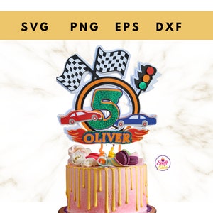 Auto's taarttoppers | Taarttopper Svg | Voor auto's shirt of verjaardag | Auto's SVG | Racing vlag Svg | Auto's png clipart | Gepersonaliseerde taarttopper