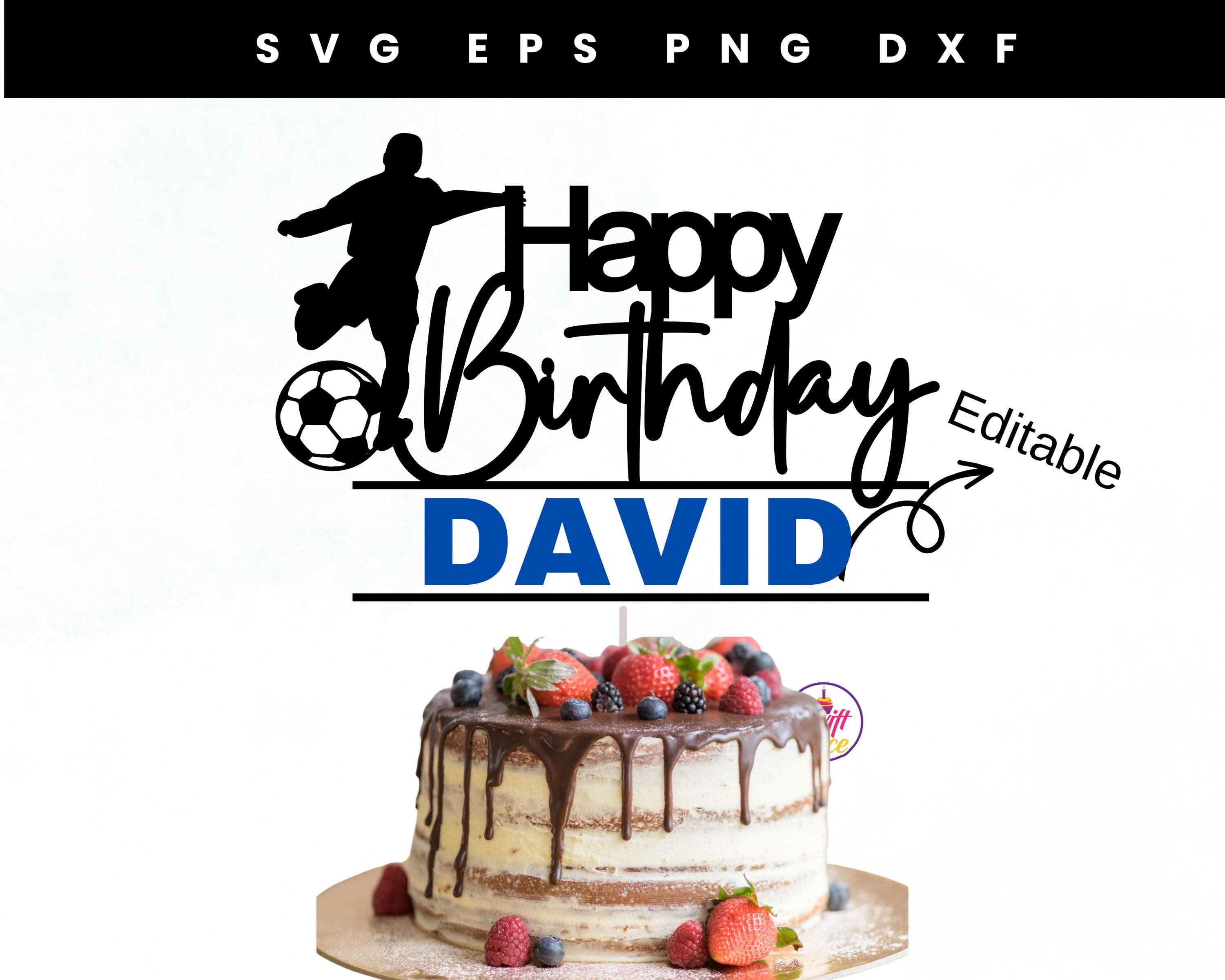 Voetbal verjaardag taart Topper Svg | Sjabloon voor gelaagd gesneden  bestand | Verjaardag Svg | Bestand direct downloaden | Bewerkbaar met naam  | Digitaal bestand - Etsy België, image size:3000x2400