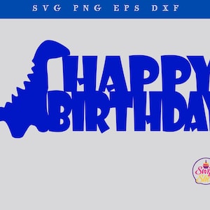 Dinosaure de gâteau SVG, téléchargement numérique pour Cricut, décoration d'anniversaire, fichier de coupe Dino en couches