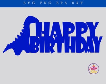 Dinosaur Cake Topper SVG, Digital Download for Cricut, Birthday Decoration, Layered Dino Cut File