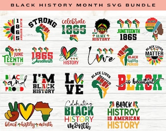 Black History Month Svg / Io sono la storia nera Svg / Png afroamericano / Le vite nere contano / Freeish Svg / Donna nera / Melanina Svg
