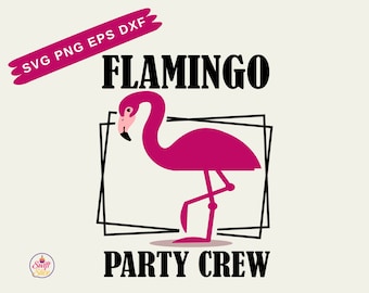 Flamingo partij bemanning Clipart | Zomer Svg | Flamingo-Svg | Tropische Svg | Inclusief Svg/Png/Dxf-bestanden | Cricut gesneden bestand | Directe download