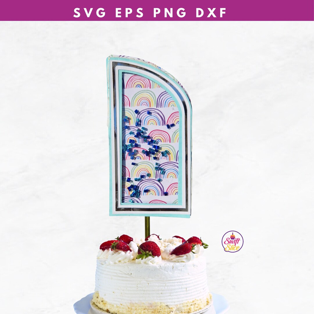 Half Arch Shaker Topper Svg | Shaker Cake Topper Svg | Happy Birthday ...
