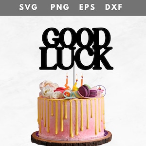 Décoration pour gâteau porte-bonheur | Fichier pour décoration de gâteau découpé au laser | Téléchargement instantané Dxf et PNG | Fichier Svg de décoration de gâteau | Décoration pour gâteau porte-bonheur