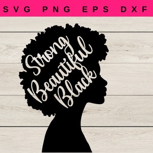 Forte Preto Lindo Afro SVG | Rainha Afro SVG | Download instantâneo | Cabelo cacheado SVG | Rainha Negra Svg | Senhora Afro Svg | Melanina Svg