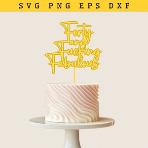Cumpleaños SVG / Directamente de mis cuarenta svg / Aloha 40 svg / Cuarenta pastel topper svg / 40 aniversario svg / Cuarenta y fabuloso svg