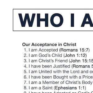Who I Am In Christ (Printable)