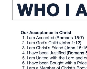 Who I Am In Christ (Printable)