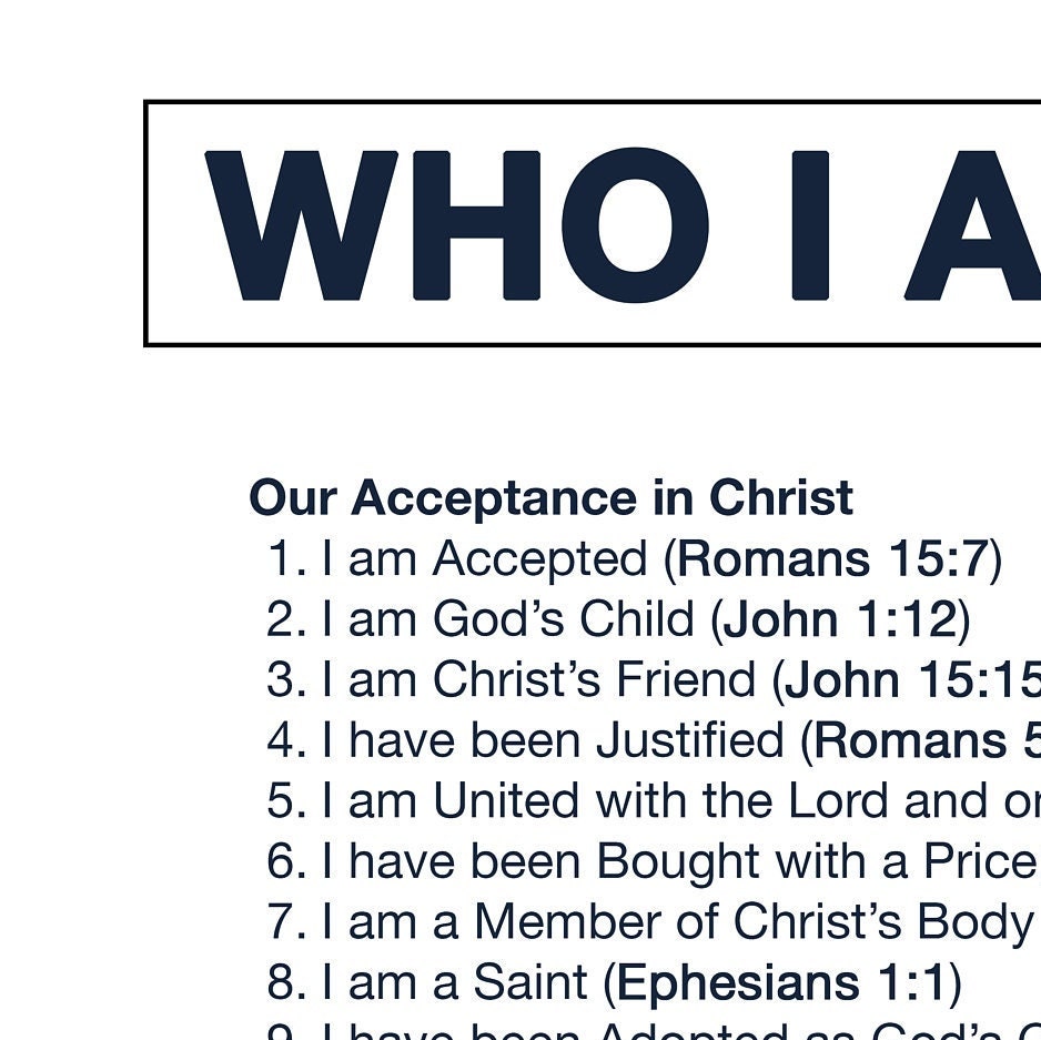 Who I Am in Christ printable Etsy Who I Am in Christ printable Etsy