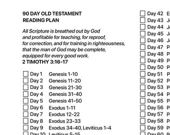 90-Day Old Testament Bible Reading Plan (Printable)