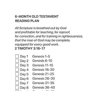 6-Month Old Testament Bible Reading Plan (Printable)
