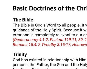 Basic Doctrines of the Christian Faith (Printable)