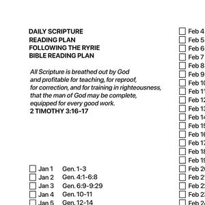 Ryrie Bible Reading Plan (Printable)