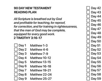 90-Day Bible Reading Plans (Printable)