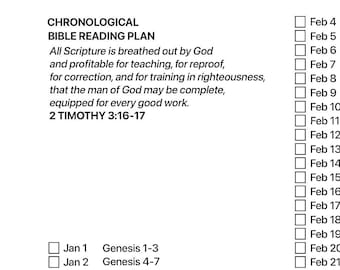 Chronological Bible Reading Plan (Printable)