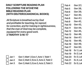 M'Cheyne Bible Reading Plan (Deuterocanon/Apocrypha) (Digital + Printable)