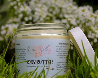 Vanilla Bean Buttercream Body Butter | Whipped Organic Vegan Body Butter, Moisturizer For Eczema & Body | Gifts