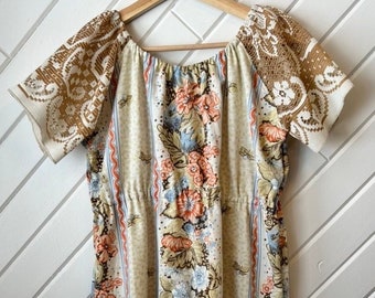 Handmade Upcycled Vintage Linen and Lace Dress