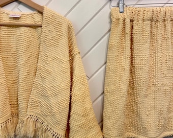 Handmade Upcycled Vintage Blanket Jacket and Skirt Matching Set