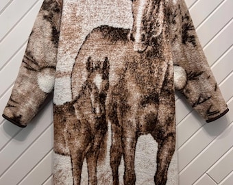 Handmade Upcycled Vintage Horse Blanket Jacket