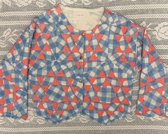 Handmade Vintage Gingham Quilt Shirt Jacket