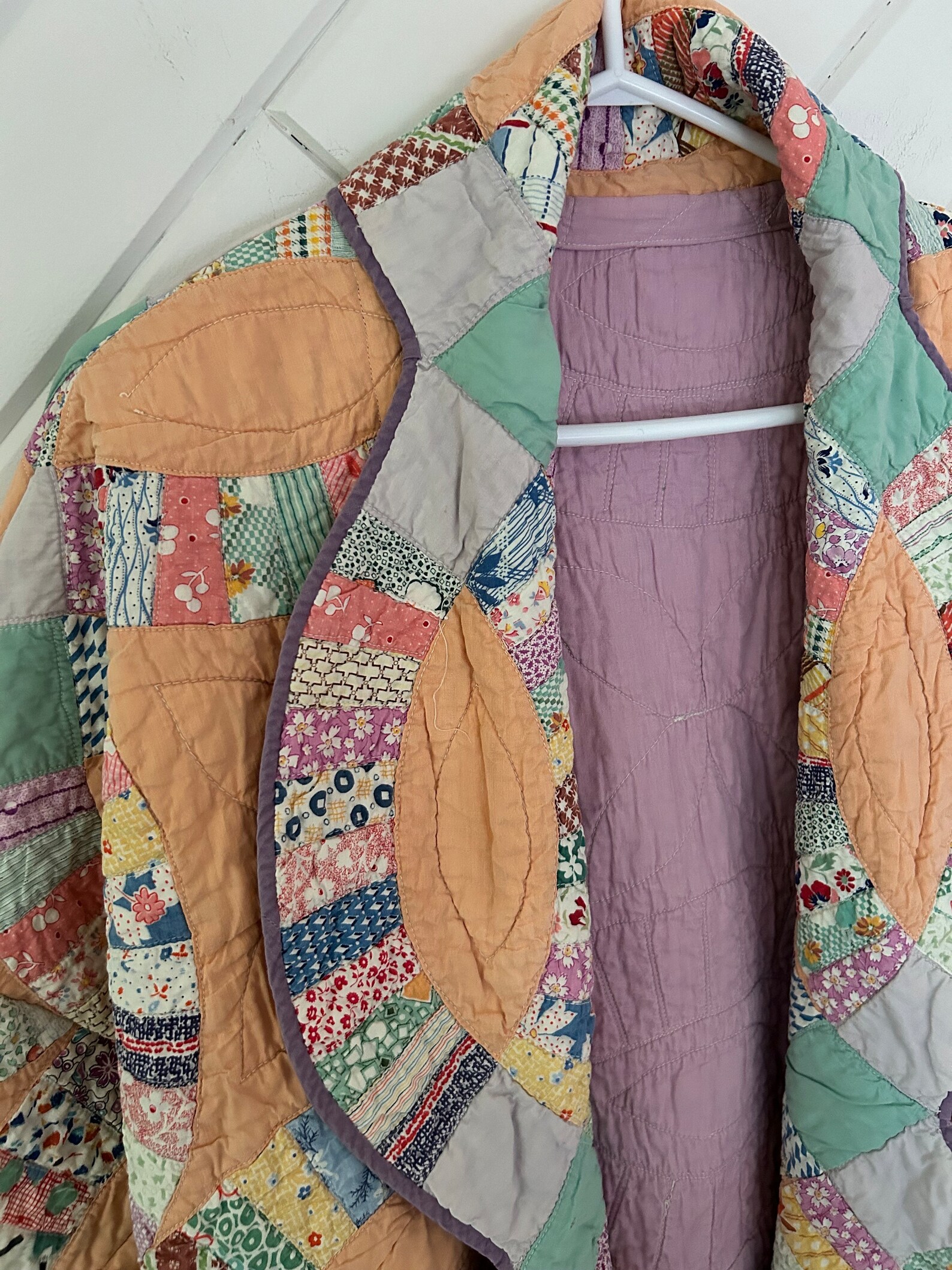 Handmade Draped Collar Vintage Quilt Duster Jacket - Etsy