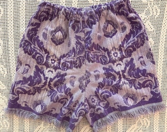 Handmade Vintage Towel Shorts with Pockets