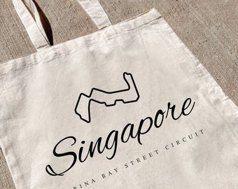 Singapore Grand Prix Tote Bag: Formula 1 Racing, Cotton Canvas