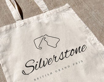 Silverstone British Grand Prix Tote Bag: Formula 1 Cotton Canvas