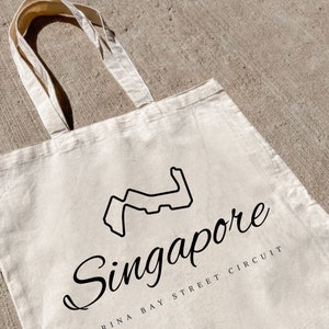 Singapore Grand Prix Tote Bag: Formula 1 Racing, Cotton Canvas