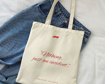 Charles Leclerc 'Nothing Just an Incident' Cotton Canvas Tote
