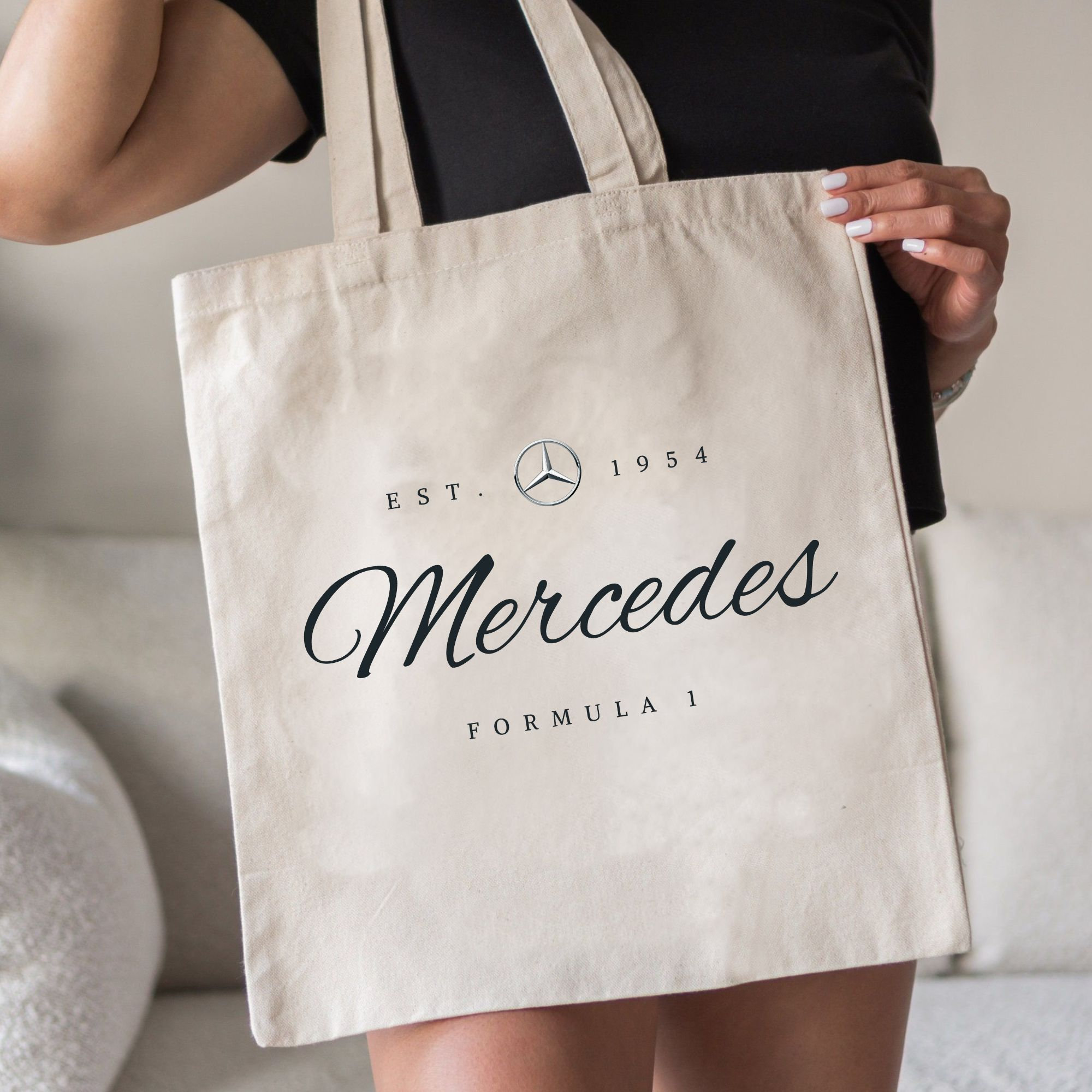 Mercedes Benz AMG Black and Gold Crewneck' Tote Bag