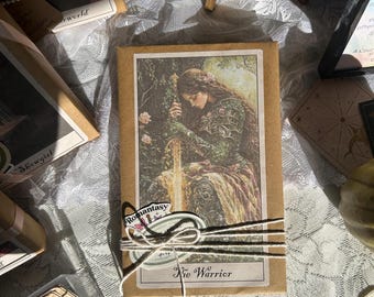 Fantasy Tarot Card Blind Date with a Book- The Warrior