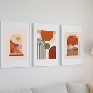 3 Piece Wall Art, Bohemian Art, For Home Decor, Art Prints, Home Prints, Bohemian Collection, Boho Warm Tones, Boho Wall Art, Room Decor