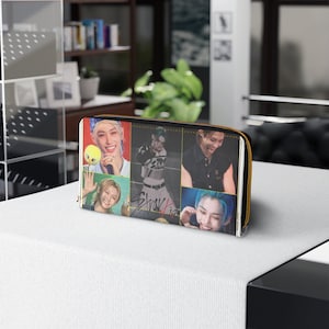 Stray Kids Felix Wallet – Kpop Faux Leather Zipper Wallet, STAY Gift, Photo Collage Long Wallet, Custom Stray Kids Fan Merchandise