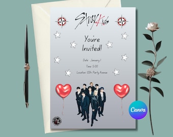 Stray Kids Stars Invitation |  Editable Digital Invitation