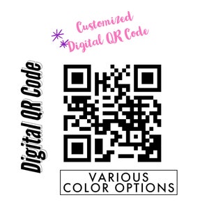 Digitaler QR Code Download| Links zu Website,Kleinunternehmen,Hochzeitsregister,Partys,Social Media| Läuft nie ab| Youtube|farbene Auswahl