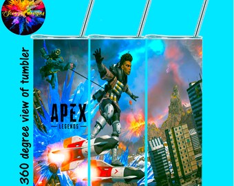 Bangalore Pathfinder Apex shooter game legendes tuimelaar ontwerp wrap 300dpi 19mb png aanpasbaar 11oz 15oz 20oz 30oz