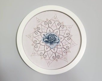 PDF Flower Mandala Embroidery Pattern| Thread Painting Floral Embroidery Pattern| DIY Embroidery| Beginner Embroidery