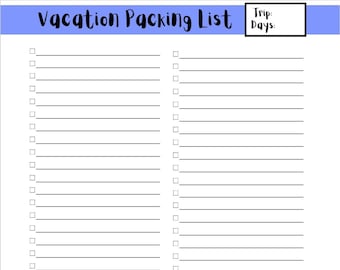 Vacation Checklist Printable Organizer Bundle Letter and A5 Etsy Vacation Checklist Printable Organizer Bundle Letter and A5 Etsy