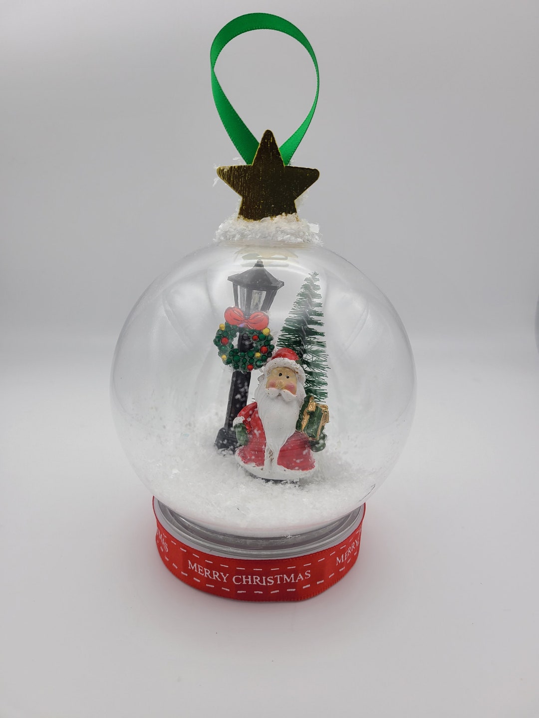 Santa With Light up Lamp Post Etsy