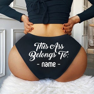 Custom This Ass Belongs To Personalized Panties, Custom Panties, Wedding Gift Booty Panty