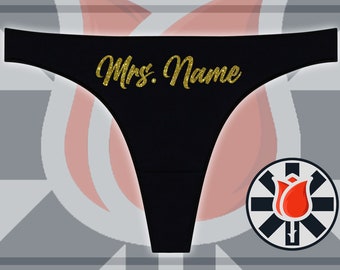 Custom Mrs Wedding Thong, Custom Thong, Wedding Gift Thong