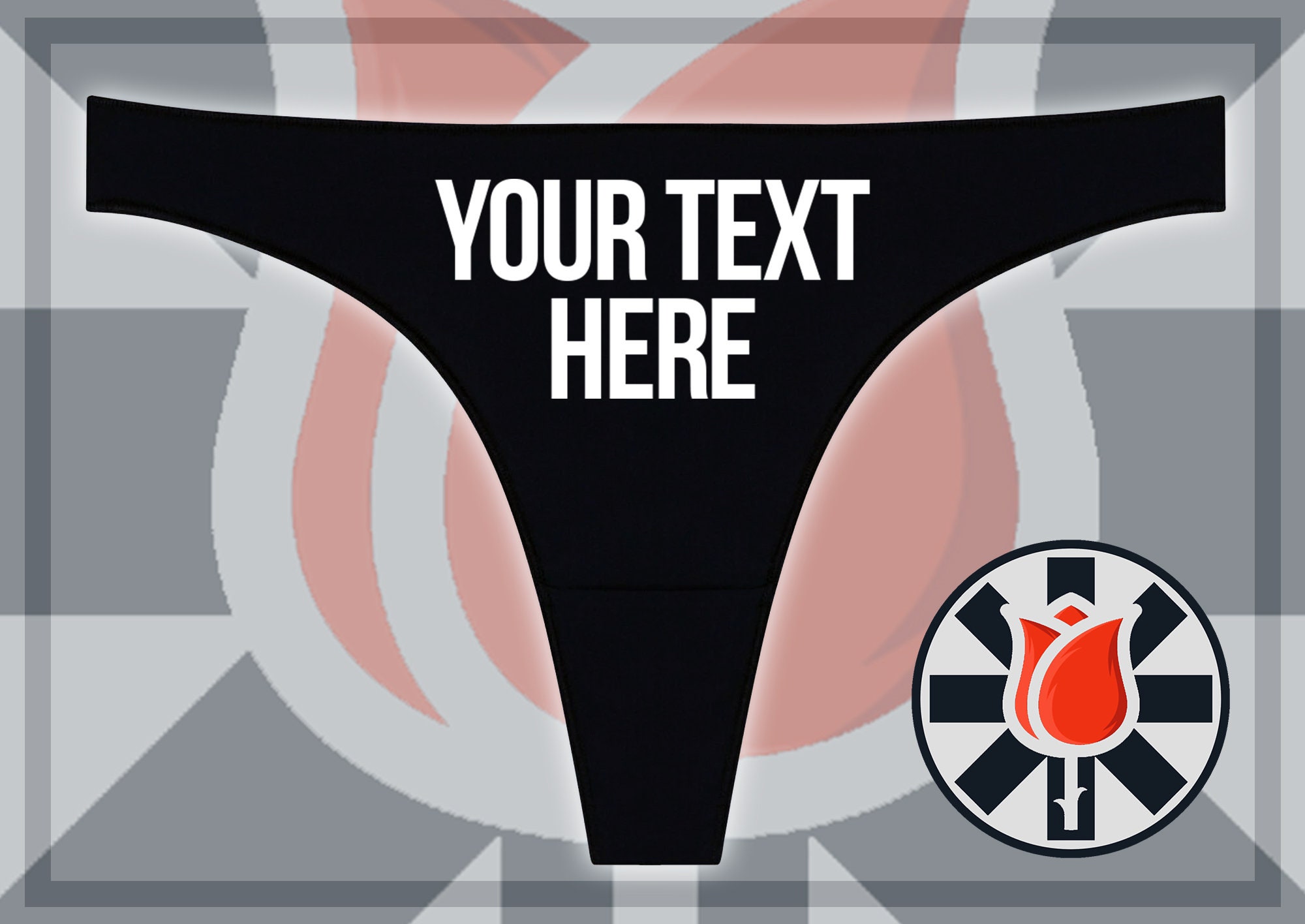 YOUR TEXT HERE Cheeky Booty Shorts Ass Women's Ladies Promo Model Thong  Logo White Trim Personalized Custom Print Customized Font 