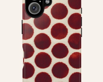 Funda para teléfono con lunares granates / Colección de lunares granates