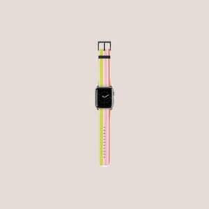 Pastel Rainbow Stripe Apple Watch Band | Minimalist Thermo Elastomer Strap